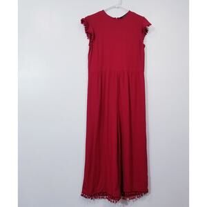 ZARA Pom Pom Red Jumpsuit